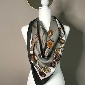 Large Vintage Cialenga Clock Scarf